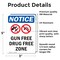 Signmission Gun Free Drug Free Zone Sign, Vinyl Decal, 3.5in W x 5in L, 2PK OS-2PACK-NS-D-35-V-13177 - alternate 5